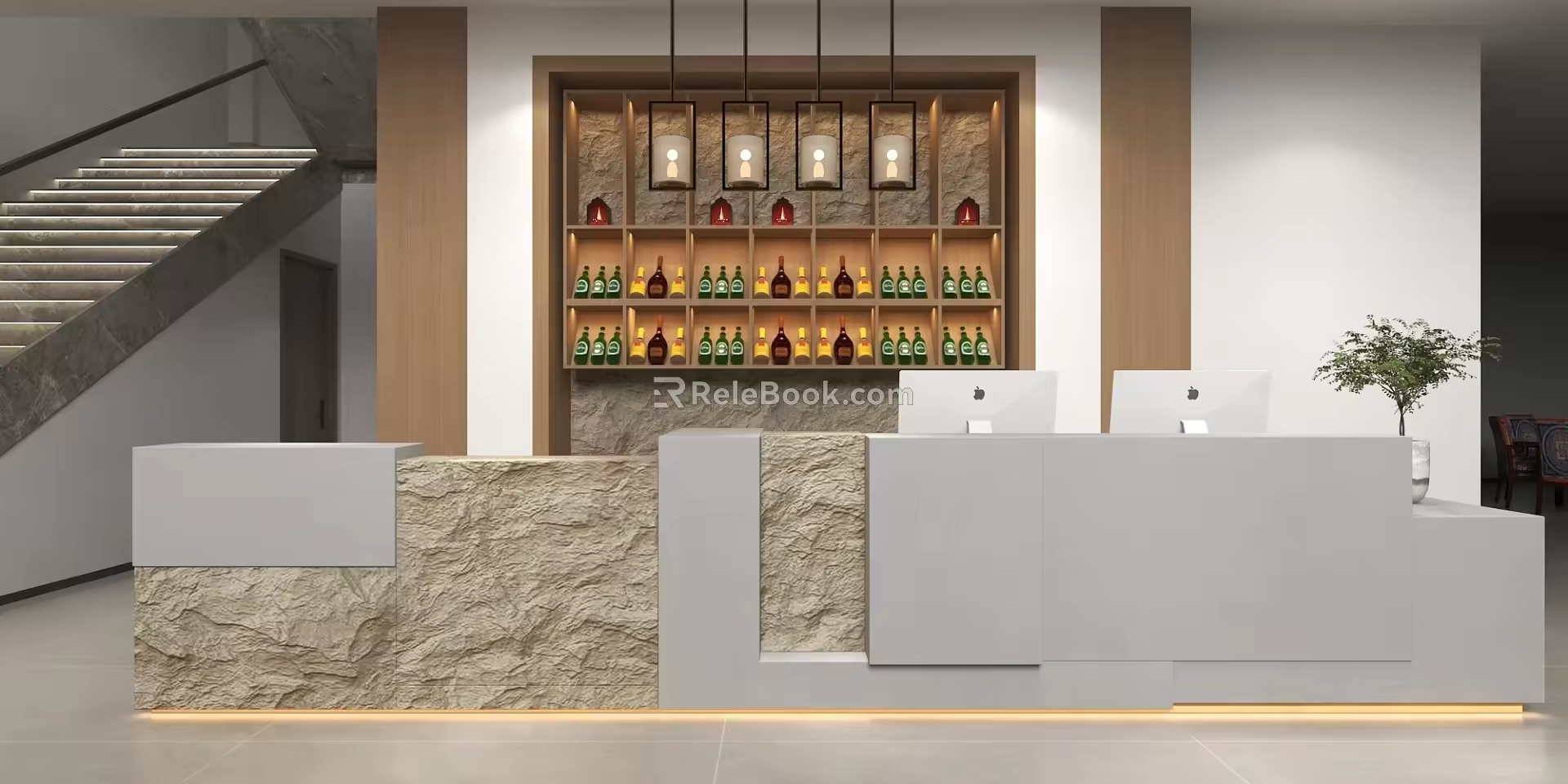 Modern Front Desk Bar 3d model