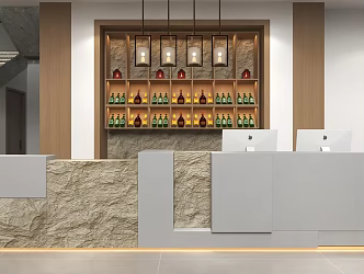 Modern Front Desk Bar 3d model