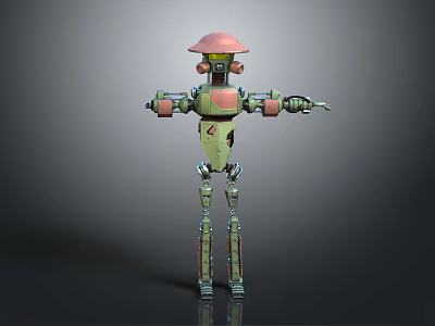 Industrial LOFT Robot Crushing Robot Damaged Robot Bad Robot Broken Robot 3d model