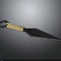 Tactical Dagger With Sharp Metal Blade Woven Rope Handle And Ring Guard 3d model