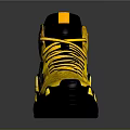 Vibrant Yellow High Top Sneakers With Black Accents Textured Upper And Yellow Laces