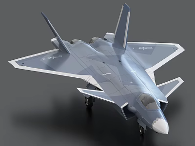 Modern Stealth Fighter Jet with Grey Aerodynamic Design Sharp Wings and Cockpit 3d model