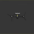 Modern Drone Design Structure With Four Propellers And Fuselage Components 3d model