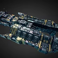 Detailed 3D Cosmic Spaceship Model with Intricate Modular Structure and Design