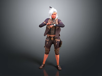 Practical Essential Everyday Life Supplies With Brown Utility Belt Tool Bag And Durable Clothing 3d model