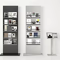 Modern Display Racks With Books And Magazines In Black And Silver Design