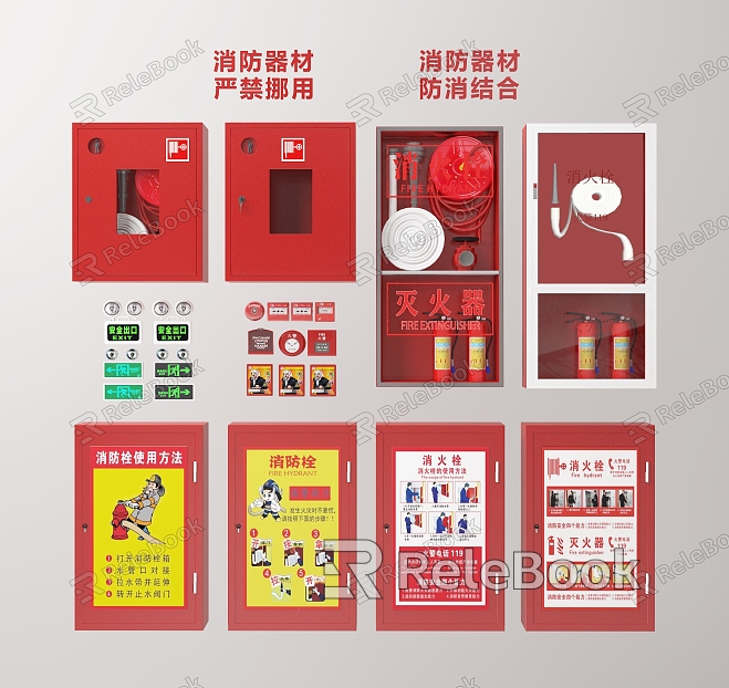 Fire hydrant fire cabinet fire extinguisher fire fighting supplies fire fighting model