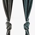 Stylish Three Colored Curtains With Decorative Knots For Home Interior Windows