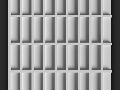 White Grid Pattern Wall Design With Textured Panel And Modern Style 3d model