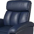 Navy Blue Leather Upholstered Single Recliner Sofa With Modern Comfortable Design 3d model