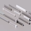 Gate Railing Swing Gate Guard Pavilion Security Pavilion Telescopic Door GATE ENTRANCE PENDALLING GATE 3d model