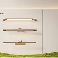 Elegant Modern Brass Wall Lamps With Sleek Linear Minimalist Design 3d model