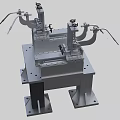 Industrial Mechanical Fixture With Metal Support Frame And Platform Base Structure 3d model