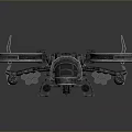 Sci Fi Multirotor Drone Flying Vehicle With Mechanical Rotors And Structure