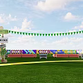 Tobacco and Liquor Store Shopping Festival Outdoor Event With Discounts Fun Activities Green Grassland