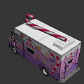 Purple Pop Candy Functional Mobile Truck With Candy Cane And Lollipop Decorations