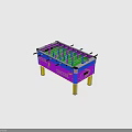 Sizzler Foosball Table With Blue Pink Design Green Tabletop And Yellow Legs