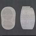 Stylish Modern Rugs With Oval Shape And Striped Pattern For Home Decoration
