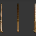 Shiny Gold Screwdrivers Arranged On White Background With Metal Shafts And Tips