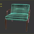 Modern Accent Chair With Black Cushion And Wooden Armrests And Legs