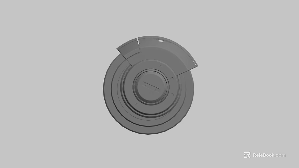Round Circular Component With Notched Design And Circular Layers On Gray Background 3d model