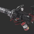 Heavy Duty Mechanical Weapon With Black Red Design And Gauge Grip Parts