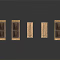Set of Vintage Wooden Household Items With Various Sizes And Simple Design
