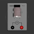 Laboratory Equipment With Black Red Knobs And Cylindrical Motor On Gray Base 3d model