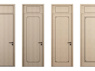 New Chinese Style Flat Door Single Door 3d model