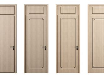 New Chinese Style Flat Door Single Door 3d model