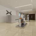 Modern XFENG Reception Area With Display Cabinets Sofa City View And Bright Lighting