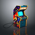 Vintage Arcade Game Machine Featuring Colorful Graphics LED Screen And Classic Game Characters