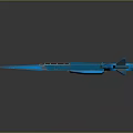 Futuristic Blue Metallic Device With Ring Shaped Structure And Pointed Design Elements