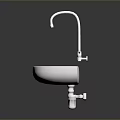 White Wall Mounted Bathroom Basin With Silver Faucet And Modern Design