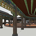 Chinese-style Corridor Ancient Corridor Architecture 3d model
