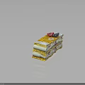 Tasty Layered Puff Pastry Dessert with Cream Filling and Fresh Strawberry Blackberry Topping