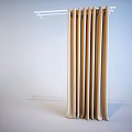 Beige Curtains With Vertical Pleats Soft Fabric For Modern Home Interior