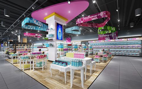 Modern Supermarket Department Store Maternal and Child Beauty Area 3d model