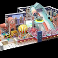 Colorful Indoor Playground With Slides Ball Pit Themed Buildings And Interactive Play Areas