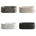 Natural Textured Stone Bathtub Featuring Multiple Color Options For Bathroom 3d model