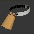 Gold Bell Pet Collar With Black And White Strap For Pet Accessories