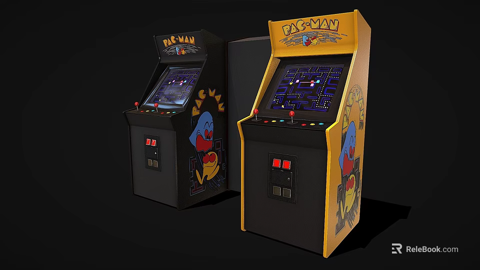 Entertainment Electronics Featuring PAC-MAN Classic Arcade Game Machines For Gaming Fun 3d model 