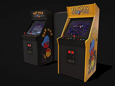 Entertainment Electronics Featuring PAC-MAN Classic Arcade Game Machines For Gaming Fun 3d model