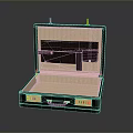 Elegant Black Open Suitcase Featuring Pink Lining And Golden Hardware
