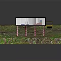 Children's Yellow Toy House Model With Pink Pillars And Transparent Windows On Green Grass Base
