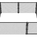 Sturdy Metal Chain Link Fence Panels with Gate for Outdoor Enclosure Area