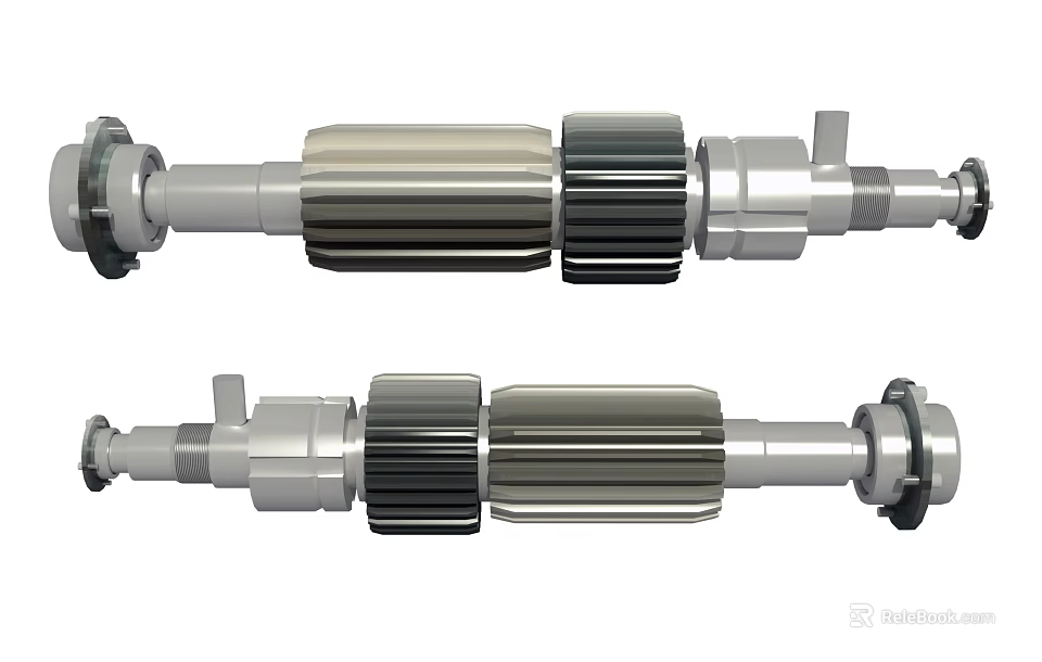 High Quality Automotive Drive Shaft Parts With Gear And Metal Structure 3d model 