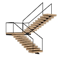 Modern Stair Handrail Stair Glass Stair 3d model