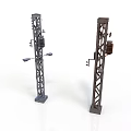 Railway Signal Tower Structures With Metal Lattice Frame Base And Equipment