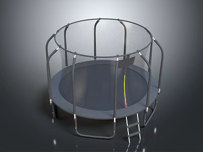 Outdoor Sports Equipment Trampoline With Safety Net Enclosure And Ladder For Exercise 3d model